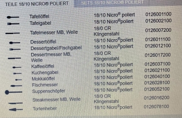 Preview: HOTELLERIE 126 Dessertbesteck 18-tlg.